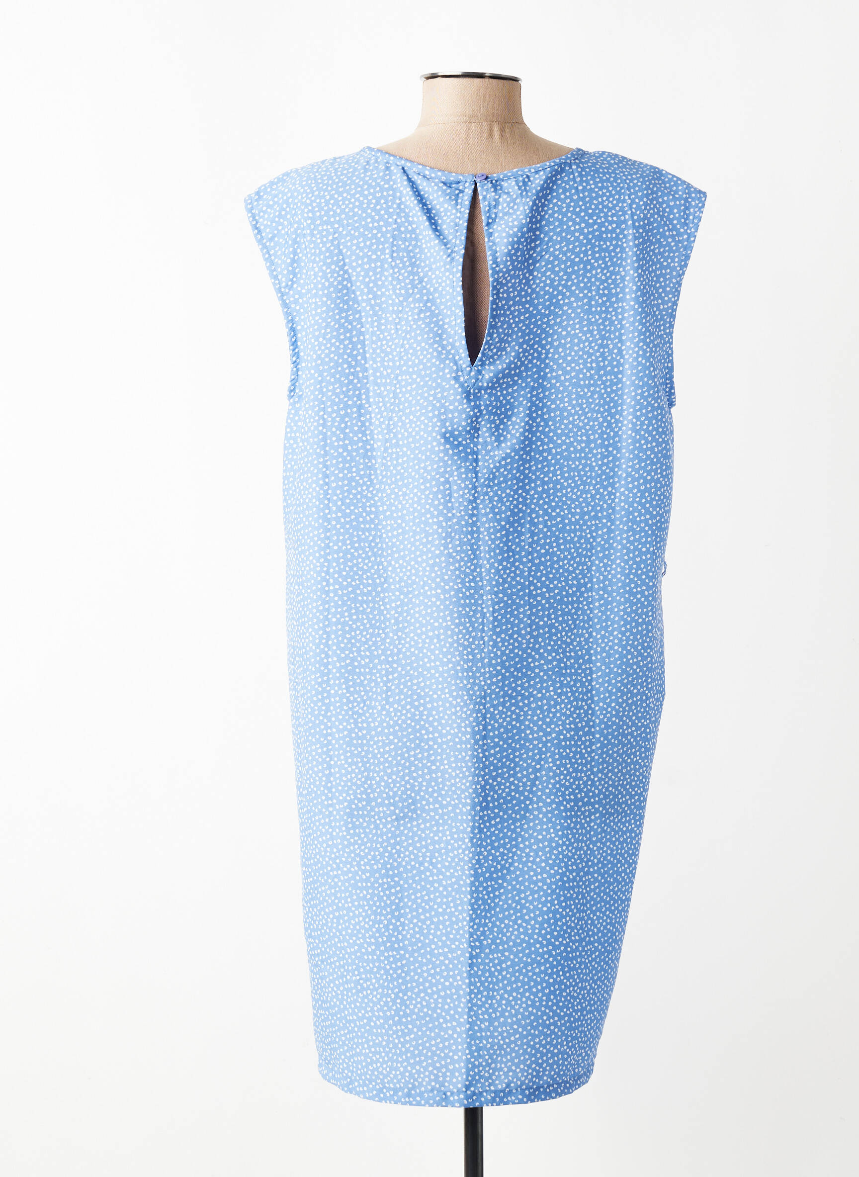 Robe courte coupe fluide manches courtes bleu BLEND SHE femme