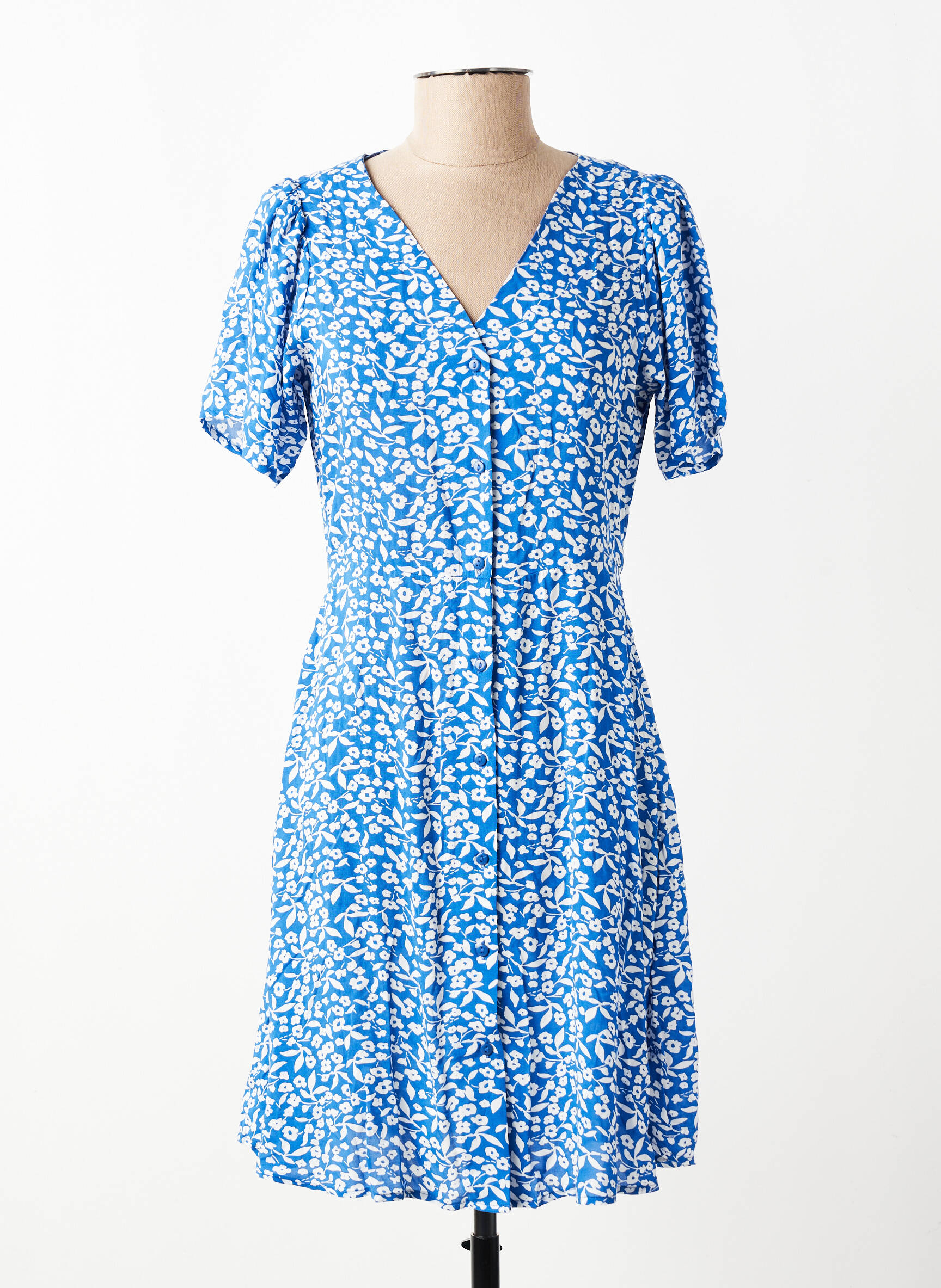 Robe courte manches courtes manches courtes bleu ONLY femme