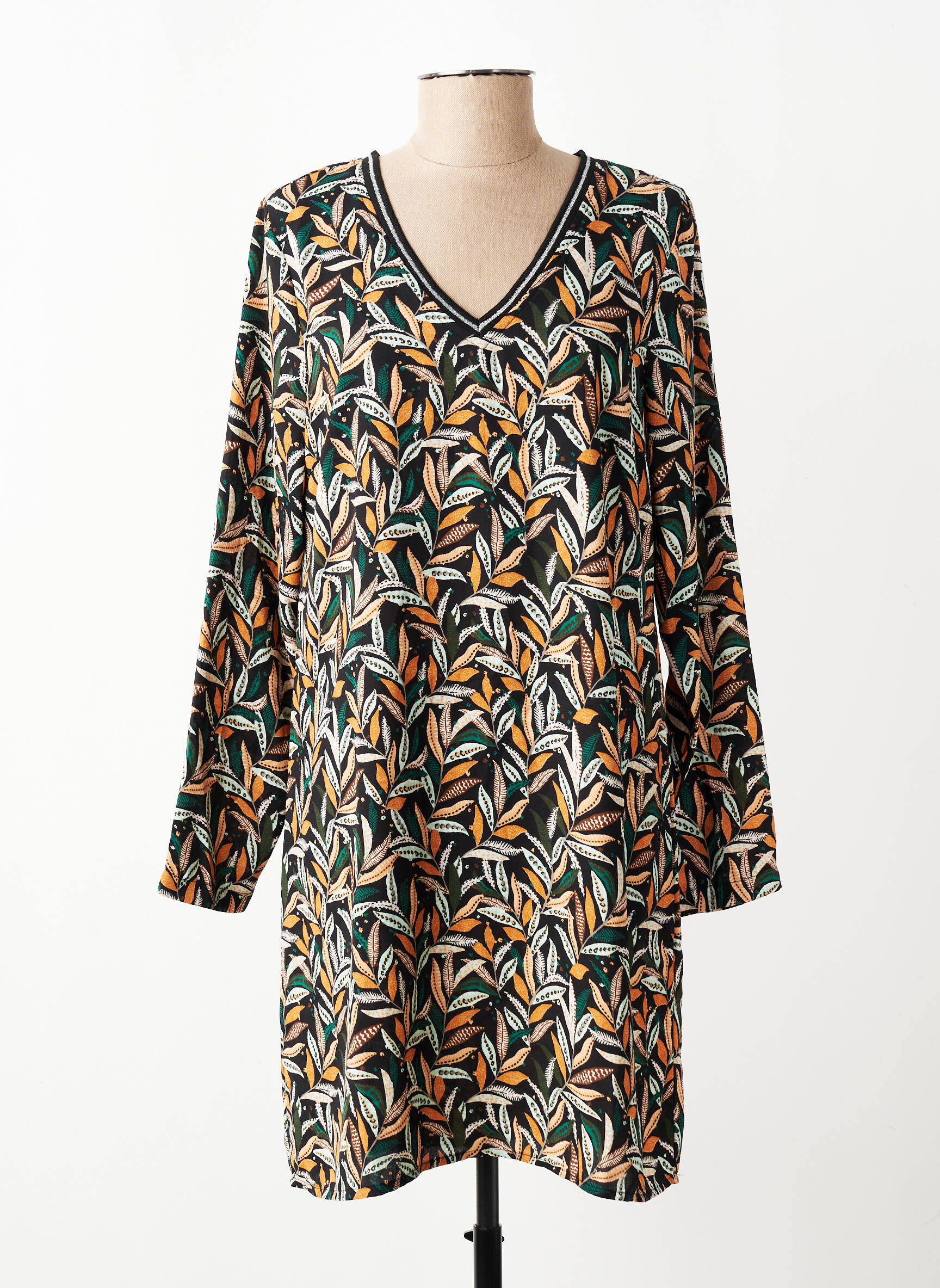 Robe courte coupe fluide manches longues noir ONLY femme