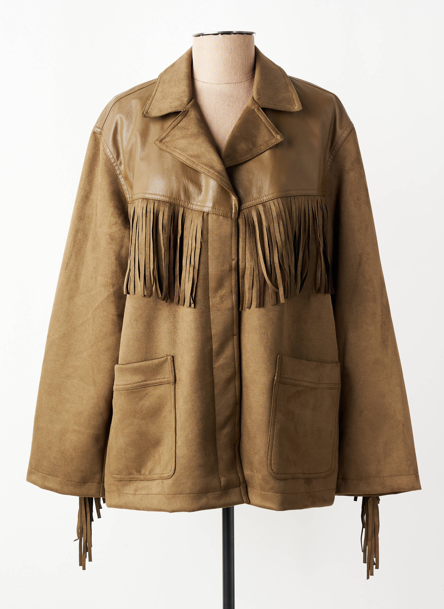 Veste casual tissage suedine marron ONLY femme