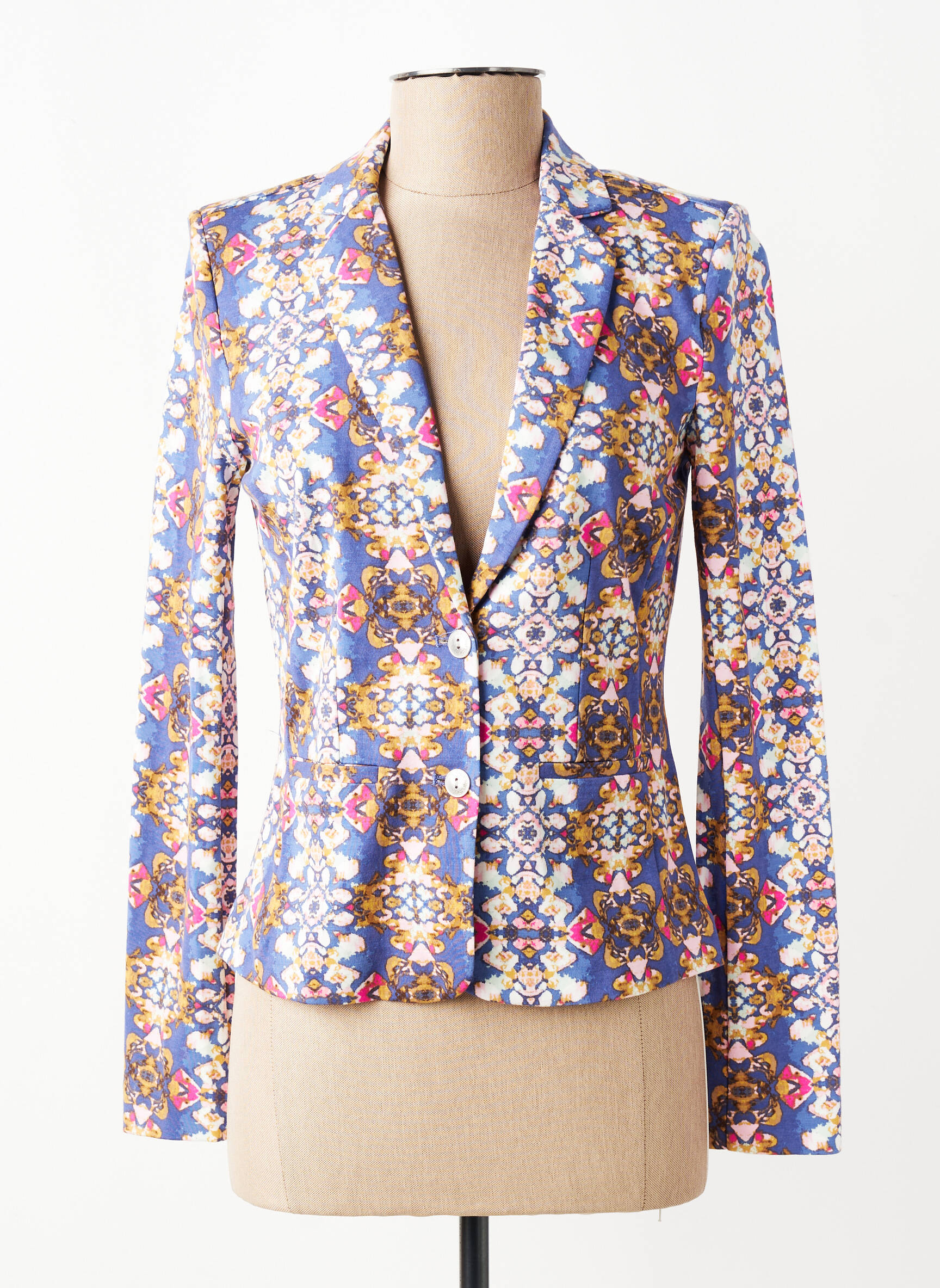 Blazer finition intérieure biaisée bleu ONLY femme