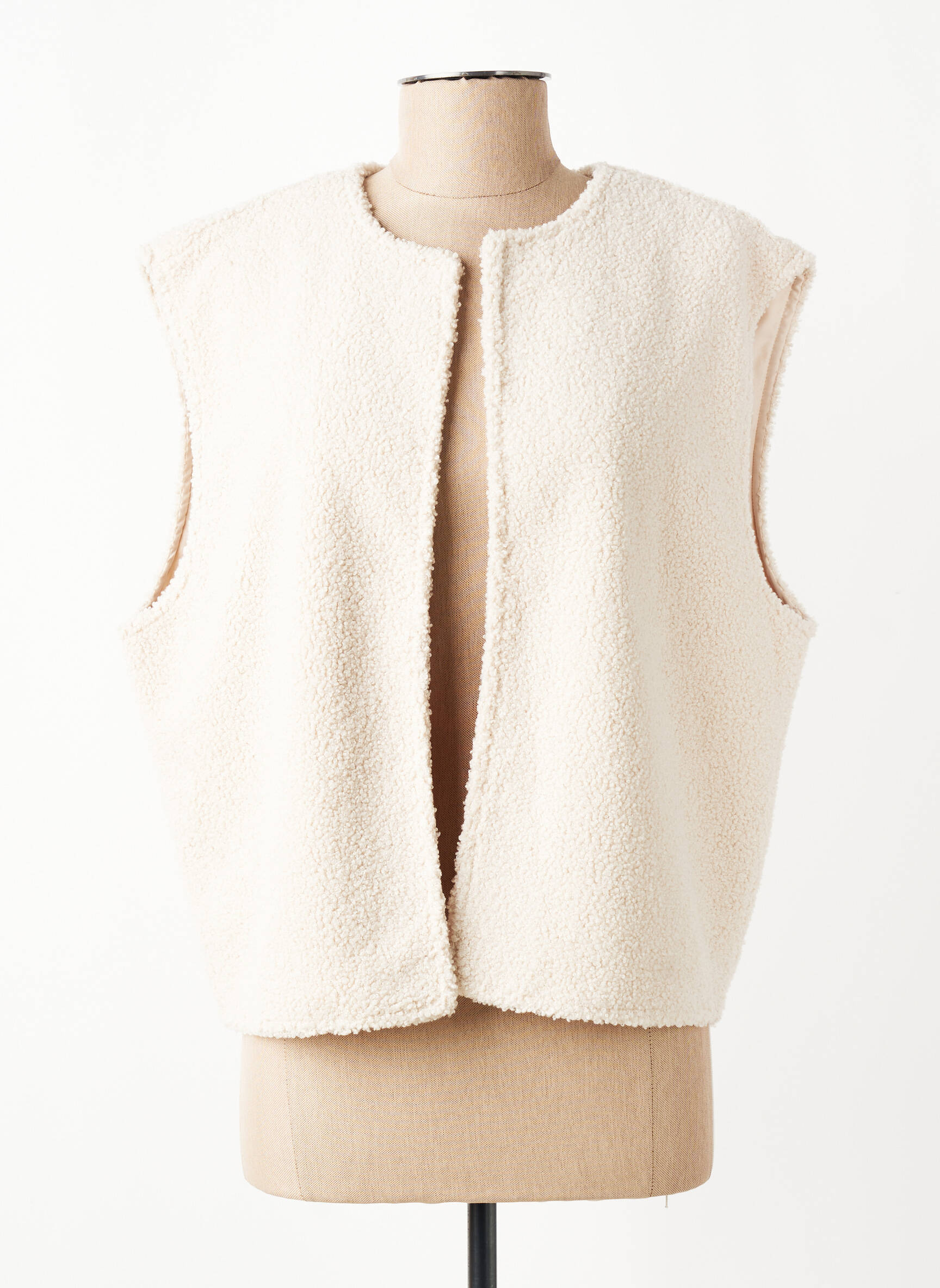 Gilet sans manche coupe droite beige ONLY femme