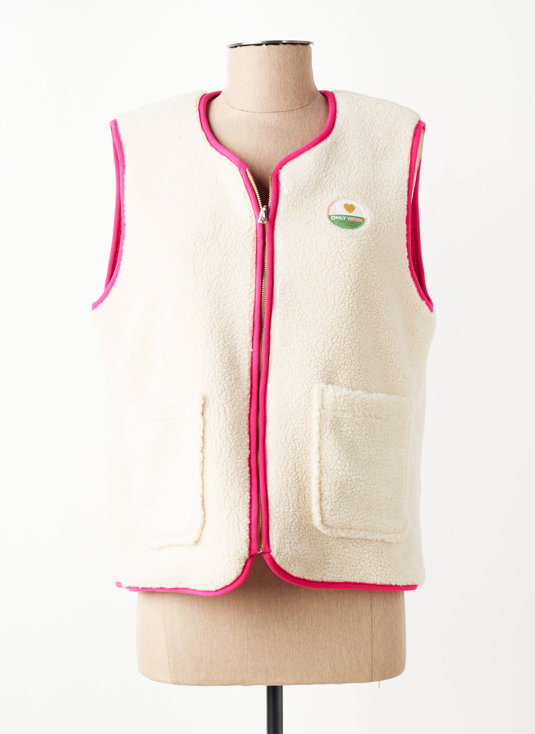 Gilet sans manche coupe droite rose ONLY femme