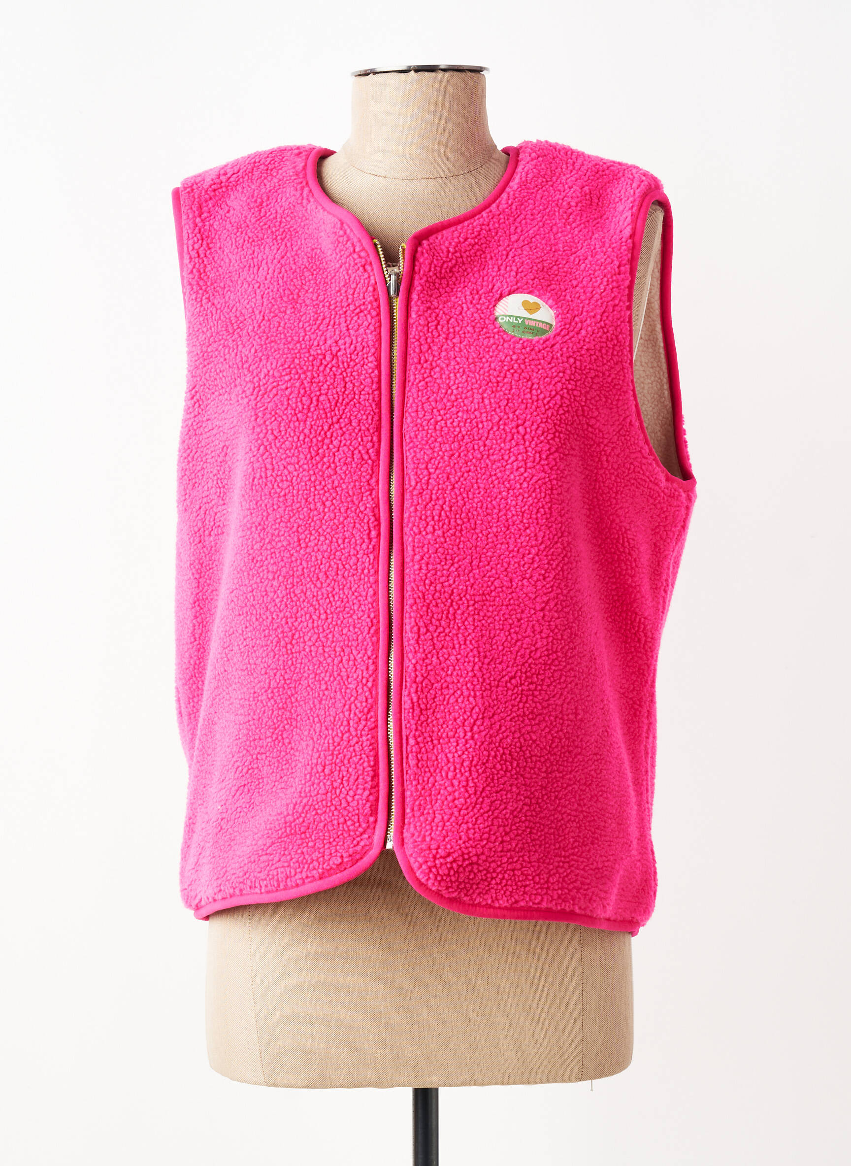Gilet sans manche coupe droite rose ONLY femme
