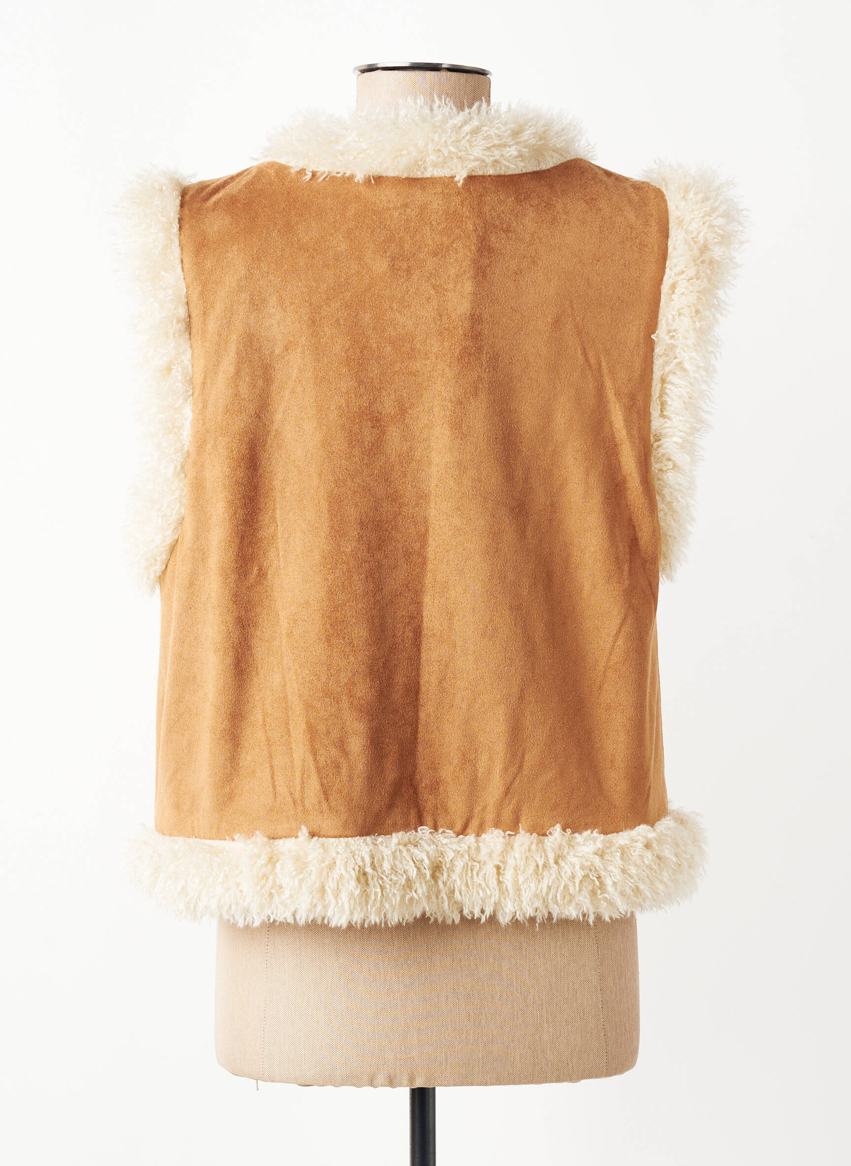 Gilet sans manche coupe droite beige ONLY femme