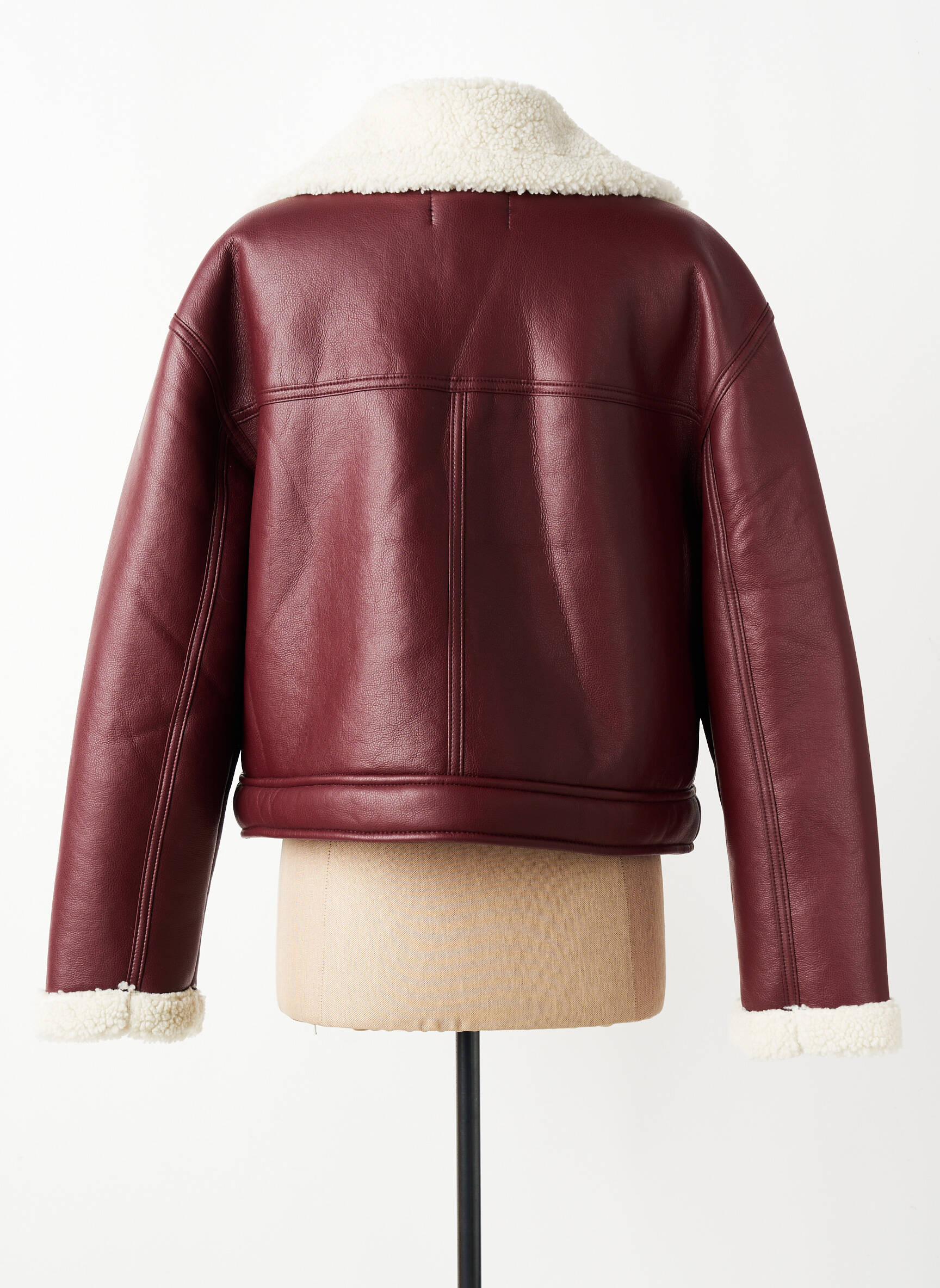 Veste simili cuir poches rouge PIECES femme