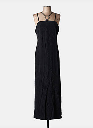 Robe longue coupe cintrée fines bretelles noir NATHALIE CHAIZE femme