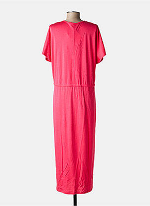 Robe longue manches courtes manches courtes rose LA FEE MARABOUTEE femme