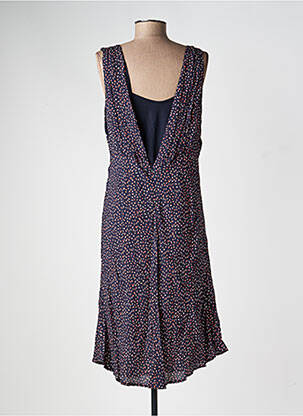 Robe mi-longue imprimé fantaisie sans manche bleu LA FEE MARABOUTEE femme