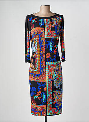 Robe mi-longue manches 3/4 manches 3/4 noir JOSEPH RIBKOFF femme