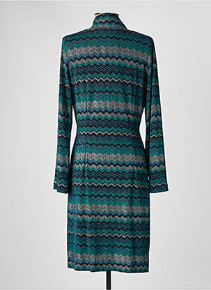 Robe mi-longue manches longues manches longues vert NATHALIE CHAIZE femme