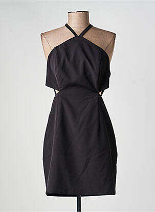 Robe courte tissage crêpe fines bretelles noir ACCESS FASHION femme