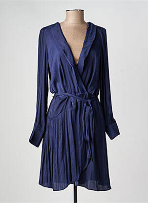 Robe courte manches longues manches longues bleu MY LITTLE PRINCESS femme