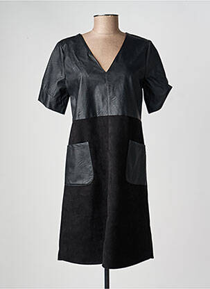 Robe mi-longue manches courtes manches courtes noir LA FÉE ATELIER BY LA FÉE MARABOUTÉE femme
