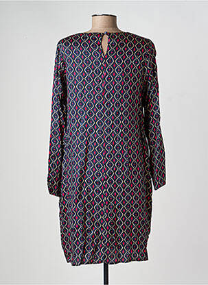 Robe mi-longue coupe fluide manches longues bleu LA FEE MARABOUTEE femme
