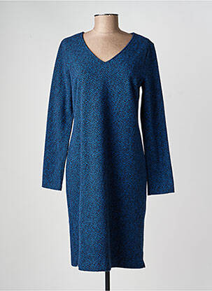 Robe mi-longue manches longues manches longues bleu LA FEE MARABOUTEE femme