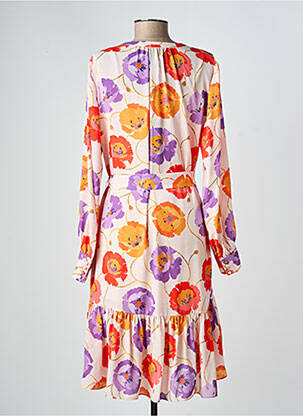Robe mi-longue coupe fluide manches longues orange MARC CAIN femme