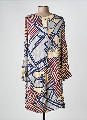 Robe courte coupe évasée manches longues bleu MANILA GRACE femme