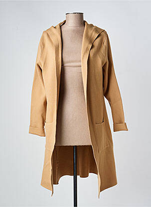 Manteau long a capuche a capuche beige FRANK LYMAN femme