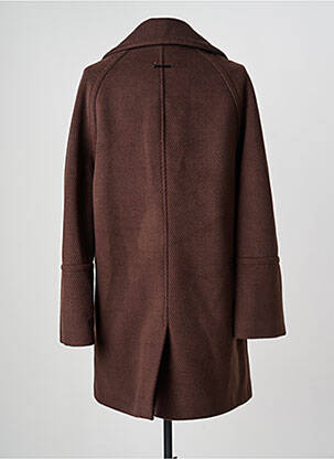 Robe mi-longue manches longues manches longues marron NATHALIE CHAIZE femme