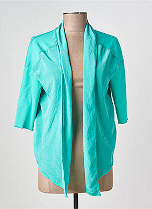 Gilet manches courtes col châle bleu MARC CAIN femme