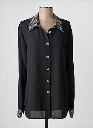 Chemisier tissage crêpe manches longues noir FRANK LYMAN femme