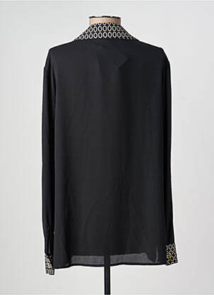 Chemisier tissage crêpe manches longues noir FRANK LYMAN femme