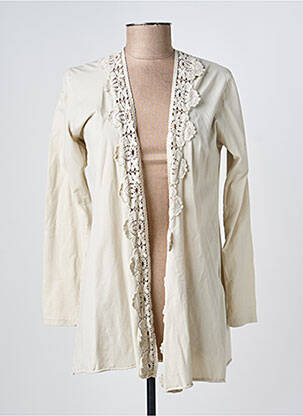 Gilet manches longues stretch beige LA FEE MARABOUTEE femme