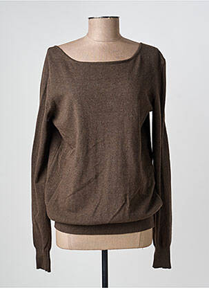 Pull tissage chiné manches longues marron MANILA GRACE femme