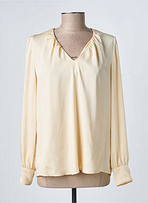 Blouse poignets boutonnés avec fente manches longues beige MARC CAIN femme