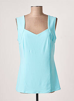 Top stretch sans manche bleu JOSEPH RIBKOFF femme