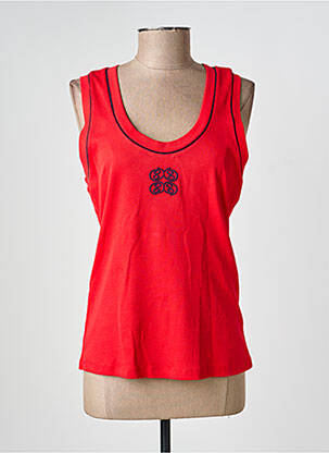 T-shirt stretch manches courtes rouge ACCESS FASHION femme