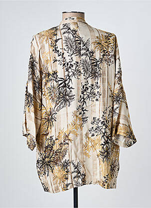 Veste kimono col v beige LAUREN VIDAL femme