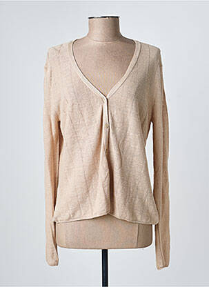 Gilet manches longues resserrée sur le bas beige ESTHEME femme