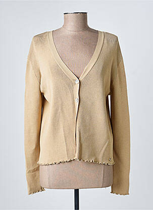 Gilet manches longues resserrée sur le bas beige RINO & PELLE femme