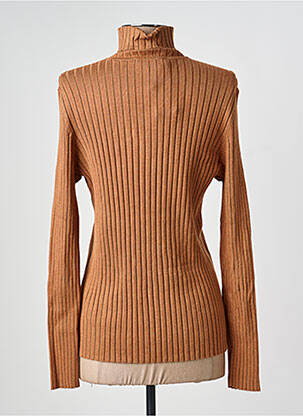 Pull col roulé tissage côtelé manches longues marron BETTY BARCLAY femme