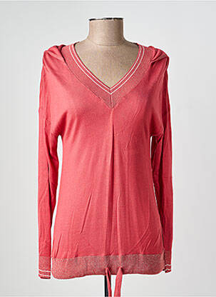 Pull col v manches longues rose EVA KAYAN femme