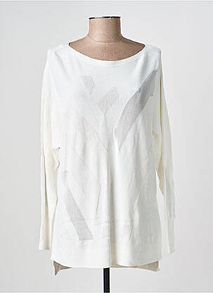Pull coupe cintrée manches longues blanc JOSEPH RIBKOFF femme