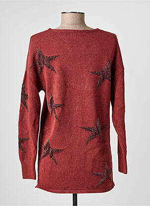 Pull coupe cintrée manches longues orange LAUREN VIDAL femme