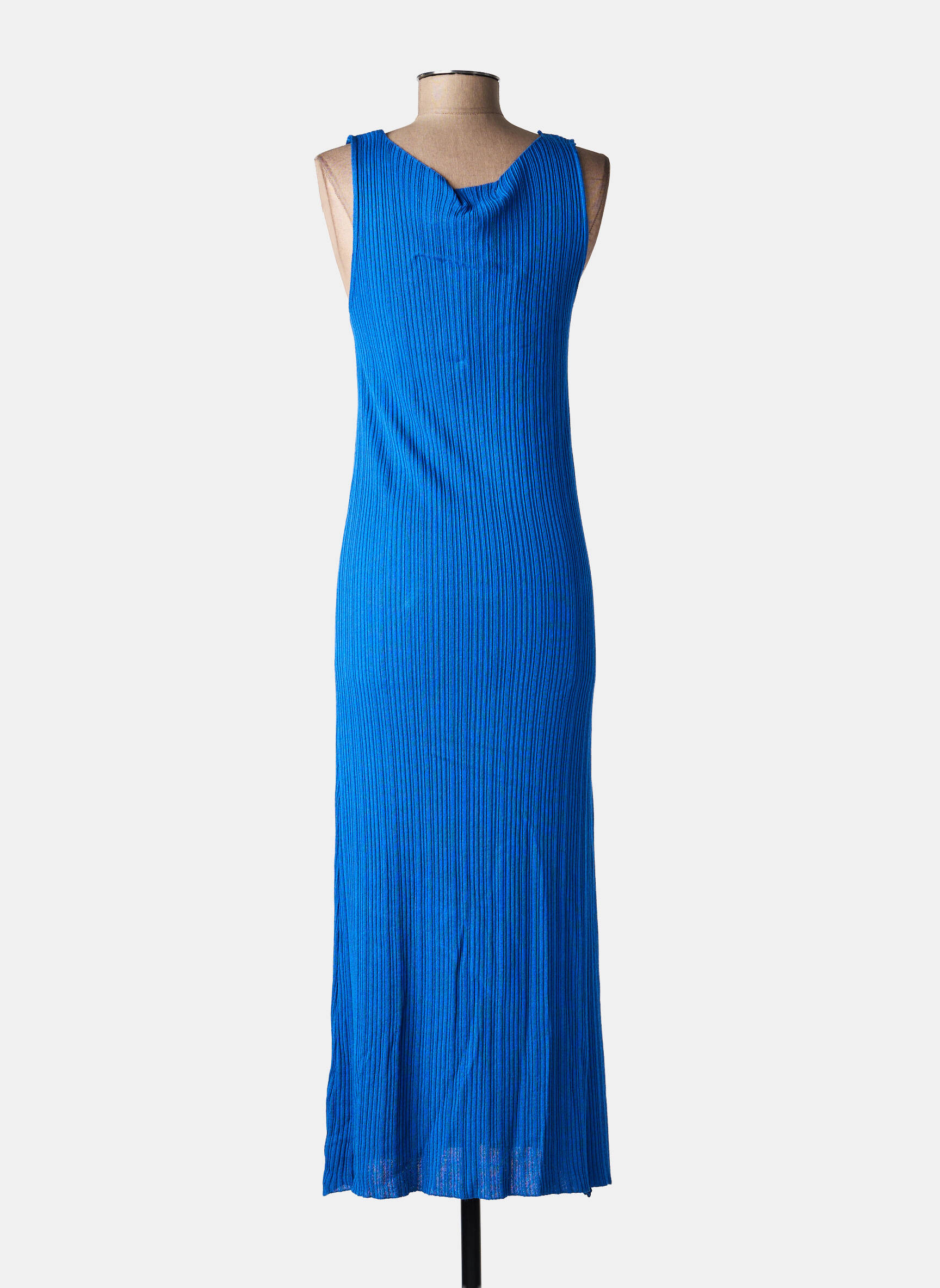 Robe longue sans manche sans manche bleu LA FEE MARABOUTEE femme