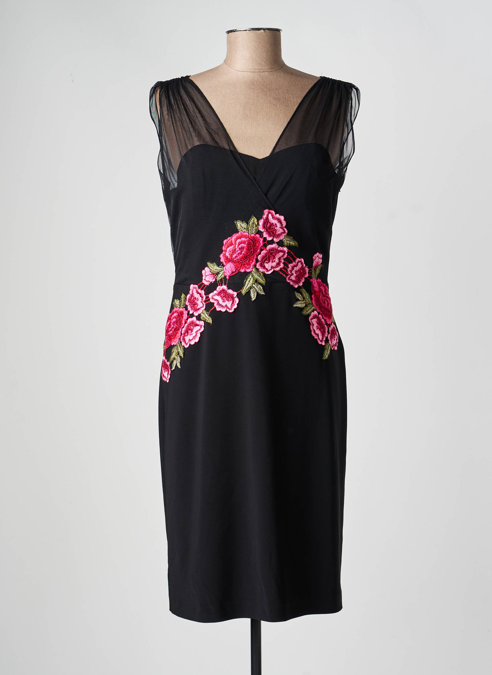 Robe mi-longue sans manche sans manche noir JOSEPH RIBKOFF femme
