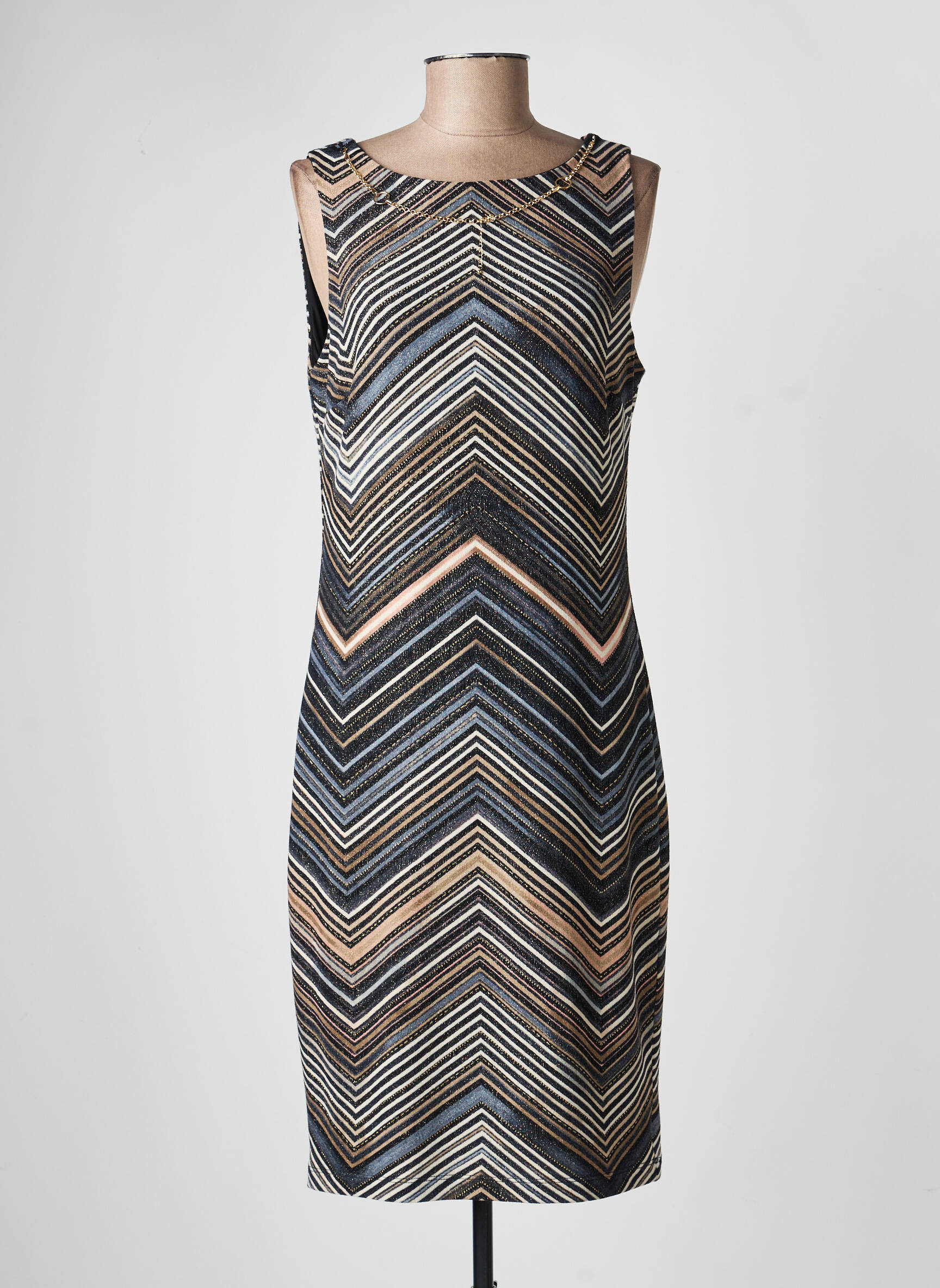 Robe mi-longue sans manche sans manche noir FRANK LYMAN femme