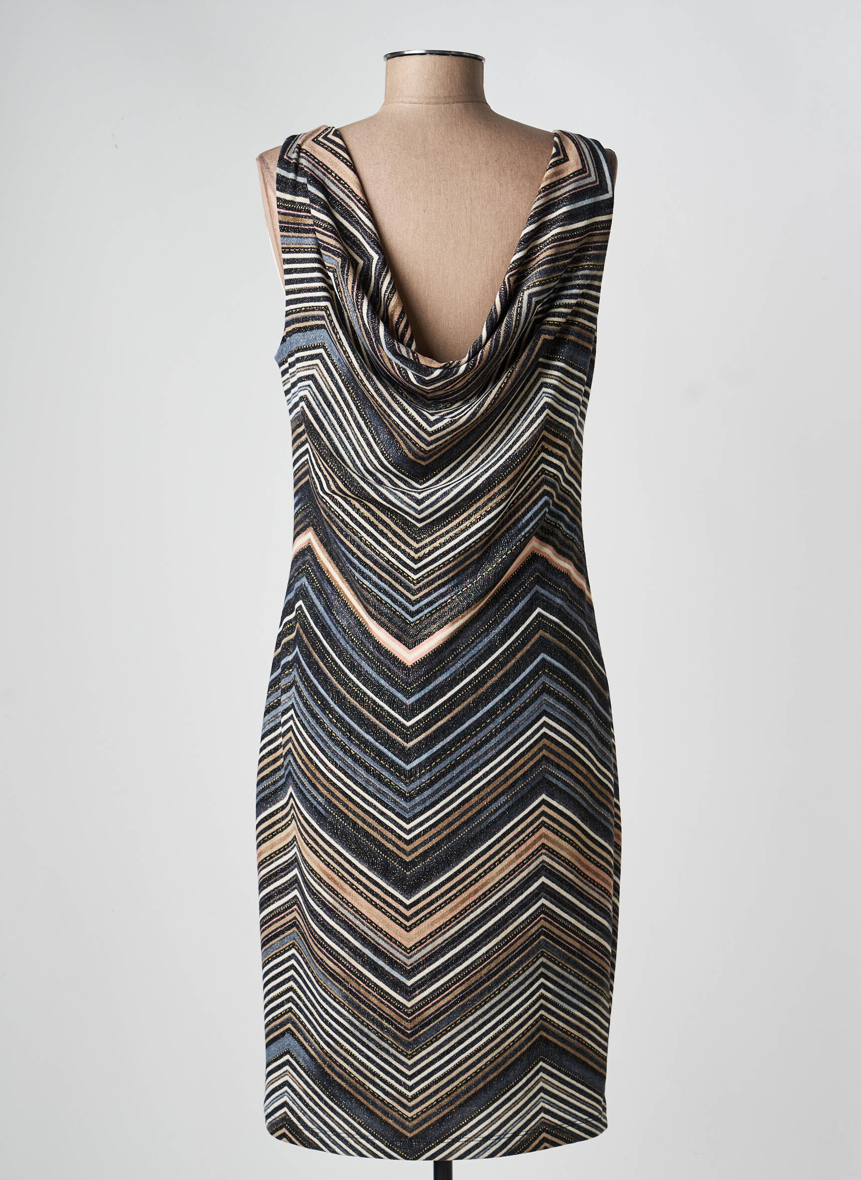 Robe mi-longue sans manche sans manche noir FRANK LYMAN femme