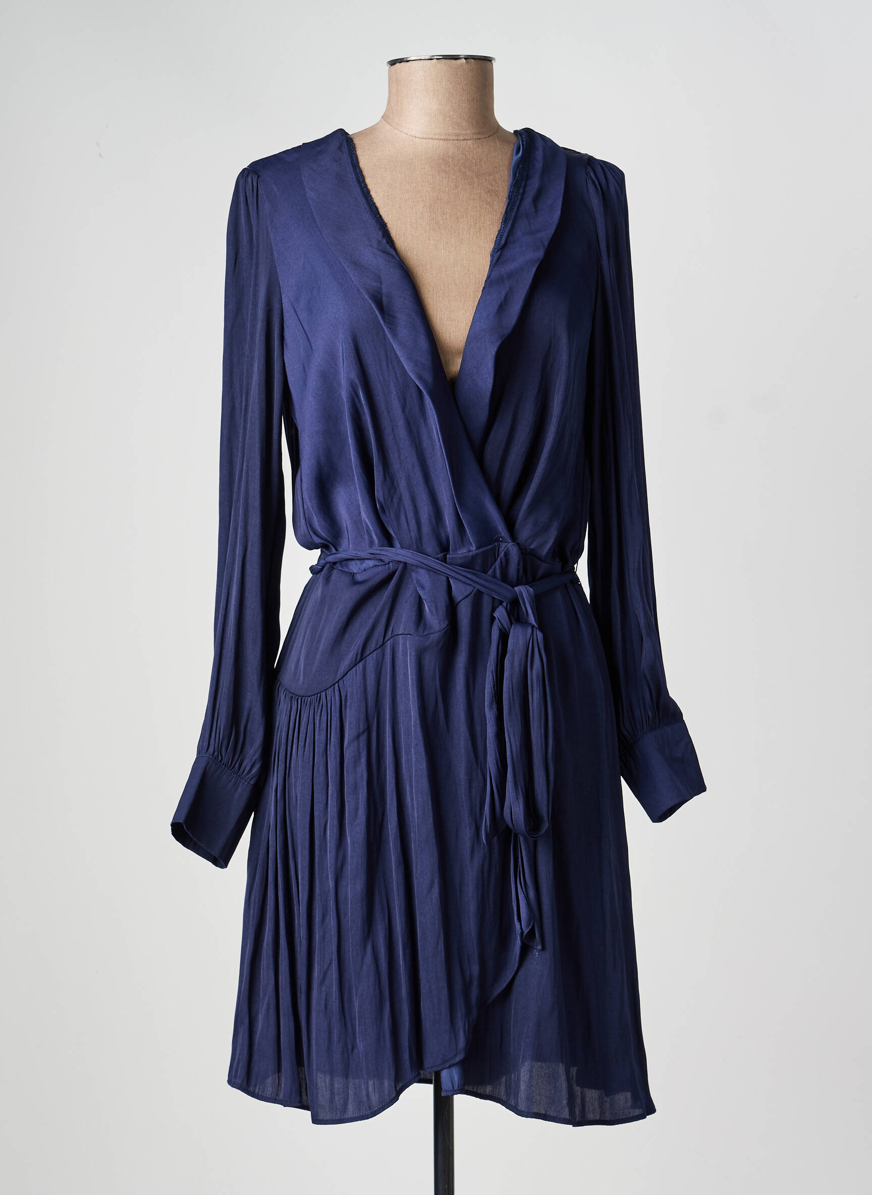 Robe courte manches longues manches longues bleu MY LITTLE PRINCESS femme