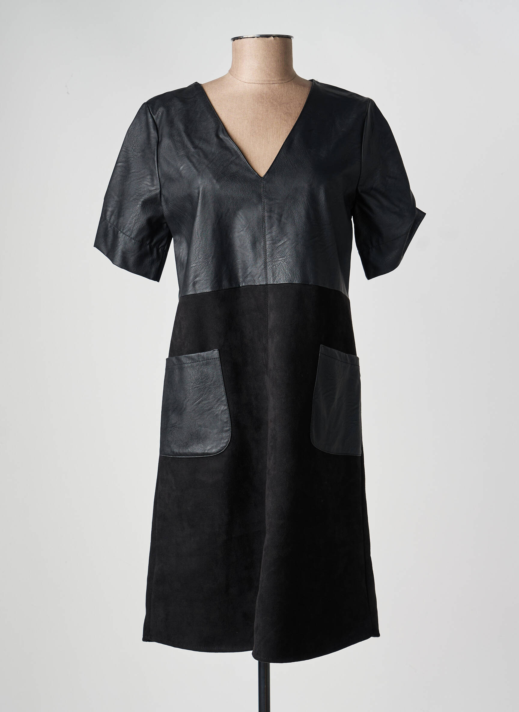 Robe mi-longue manches courtes manches courtes noir LA FÉE ATELIER BY LA FÉE MARABOUTÉE femme