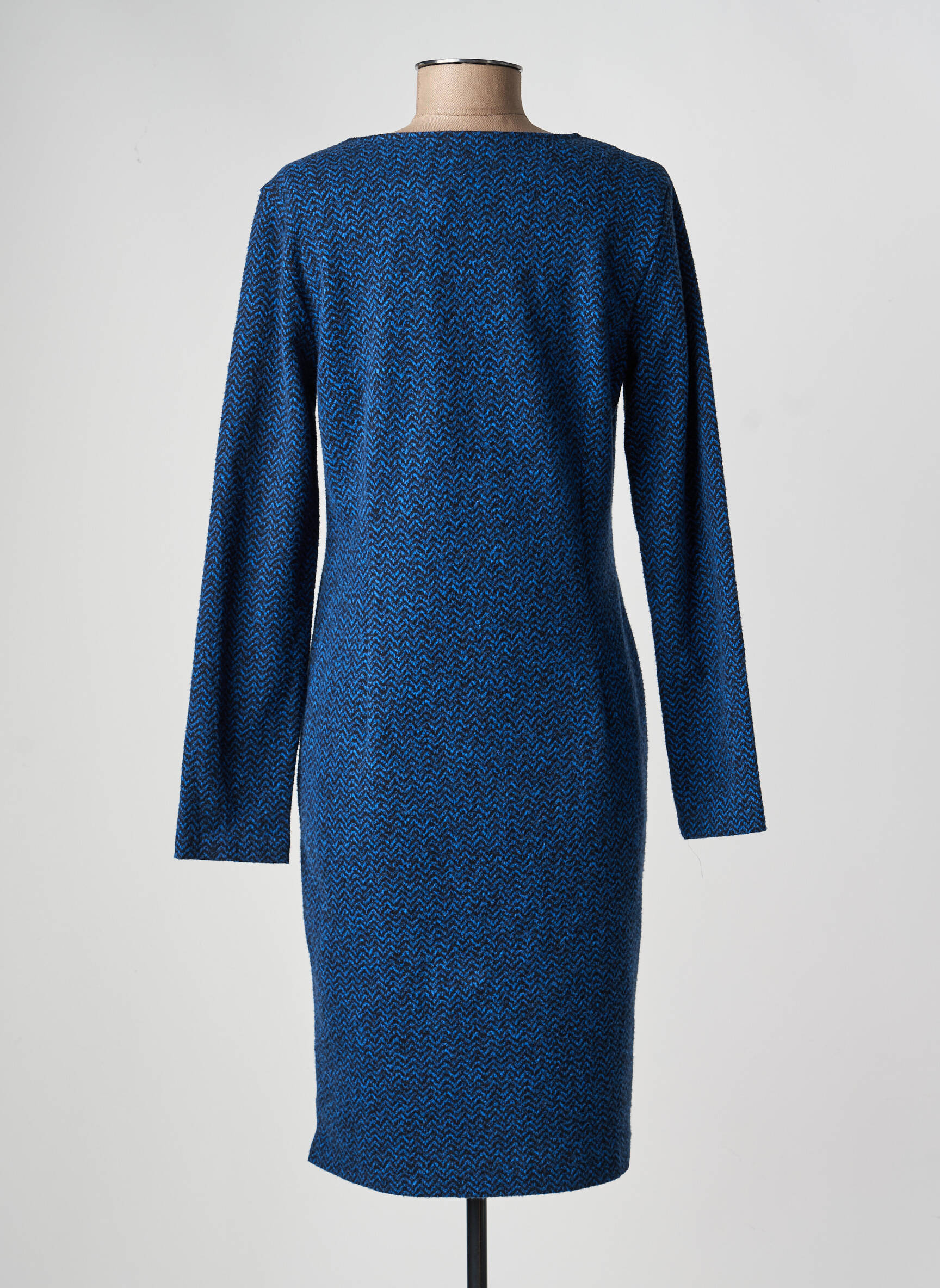 Robe mi-longue manches longues manches longues bleu LA FEE MARABOUTEE femme