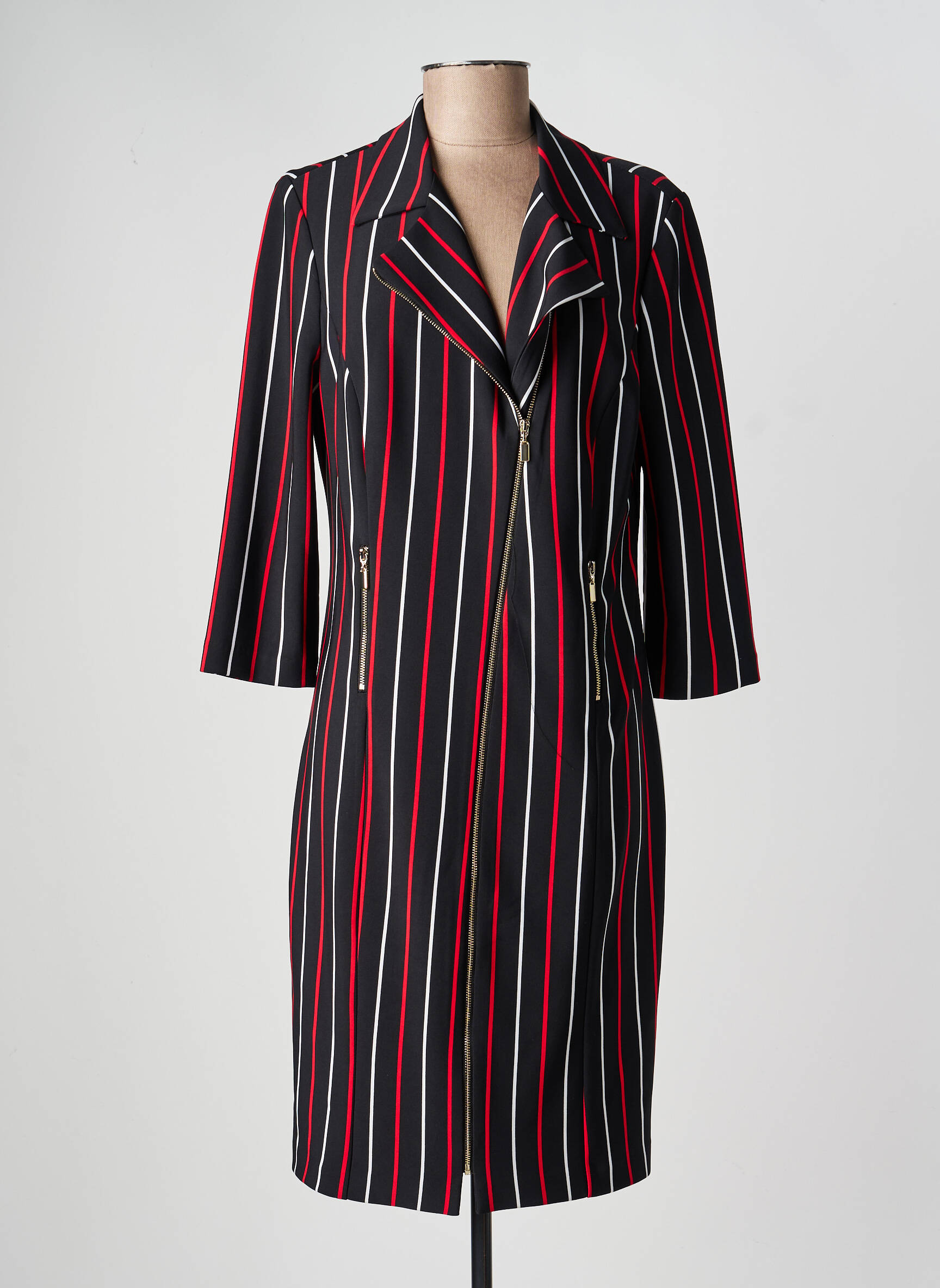 Robe mi-longue manches 3/4 manches 3/4 noir FRANK LYMAN femme