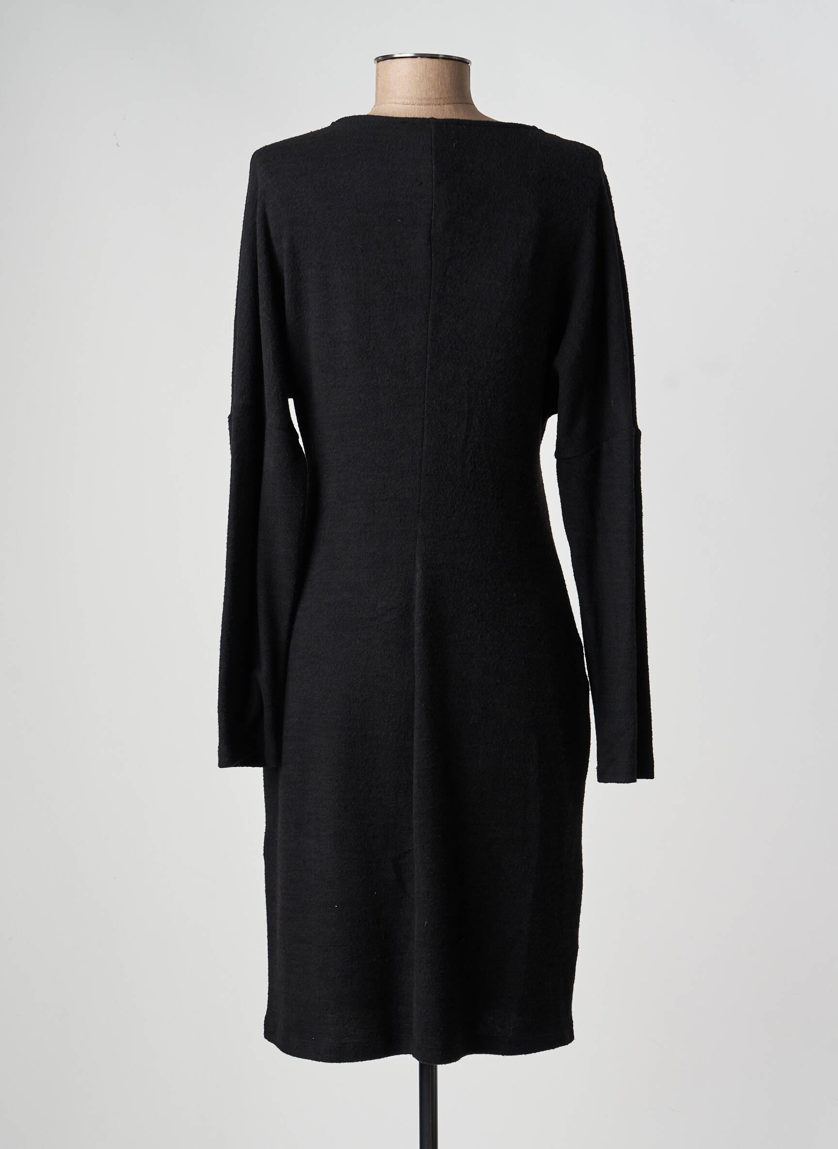 Robe mi-longue manches longues manches longues noir FRANK LYMAN femme