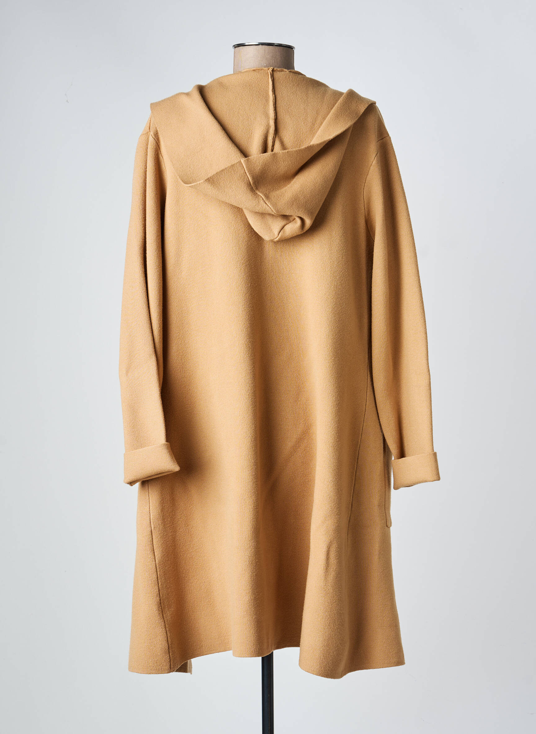 Manteau long a capuche a capuche beige FRANK LYMAN femme