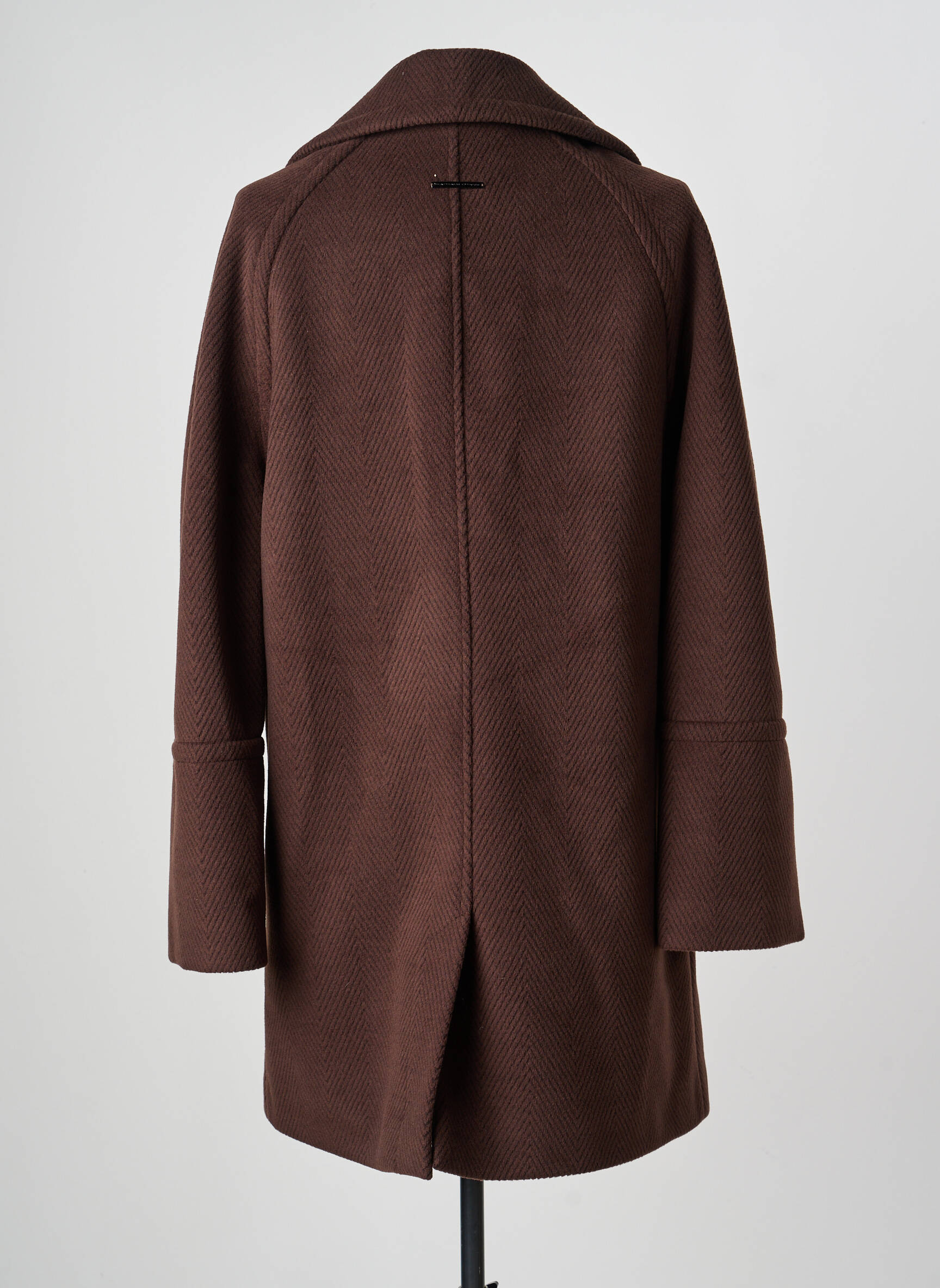 Robe mi-longue manches longues manches longues marron NATHALIE CHAIZE femme